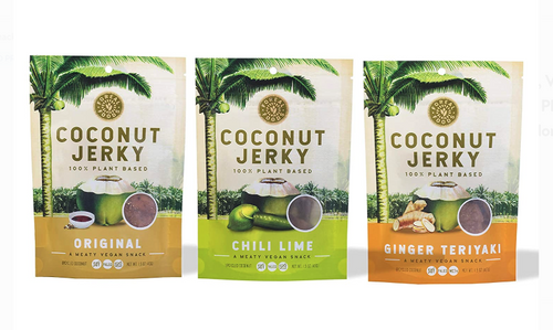 vegan and keto friendly coconut jerky snack