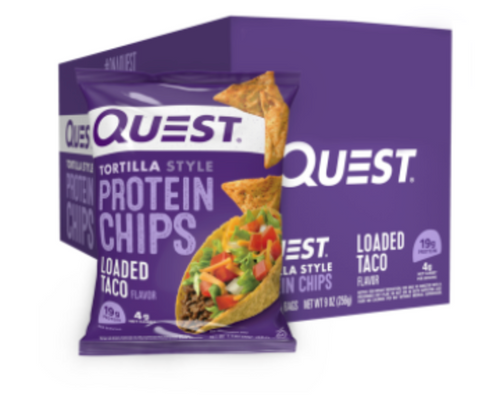 loaded taco flavored tortilla style protein chips