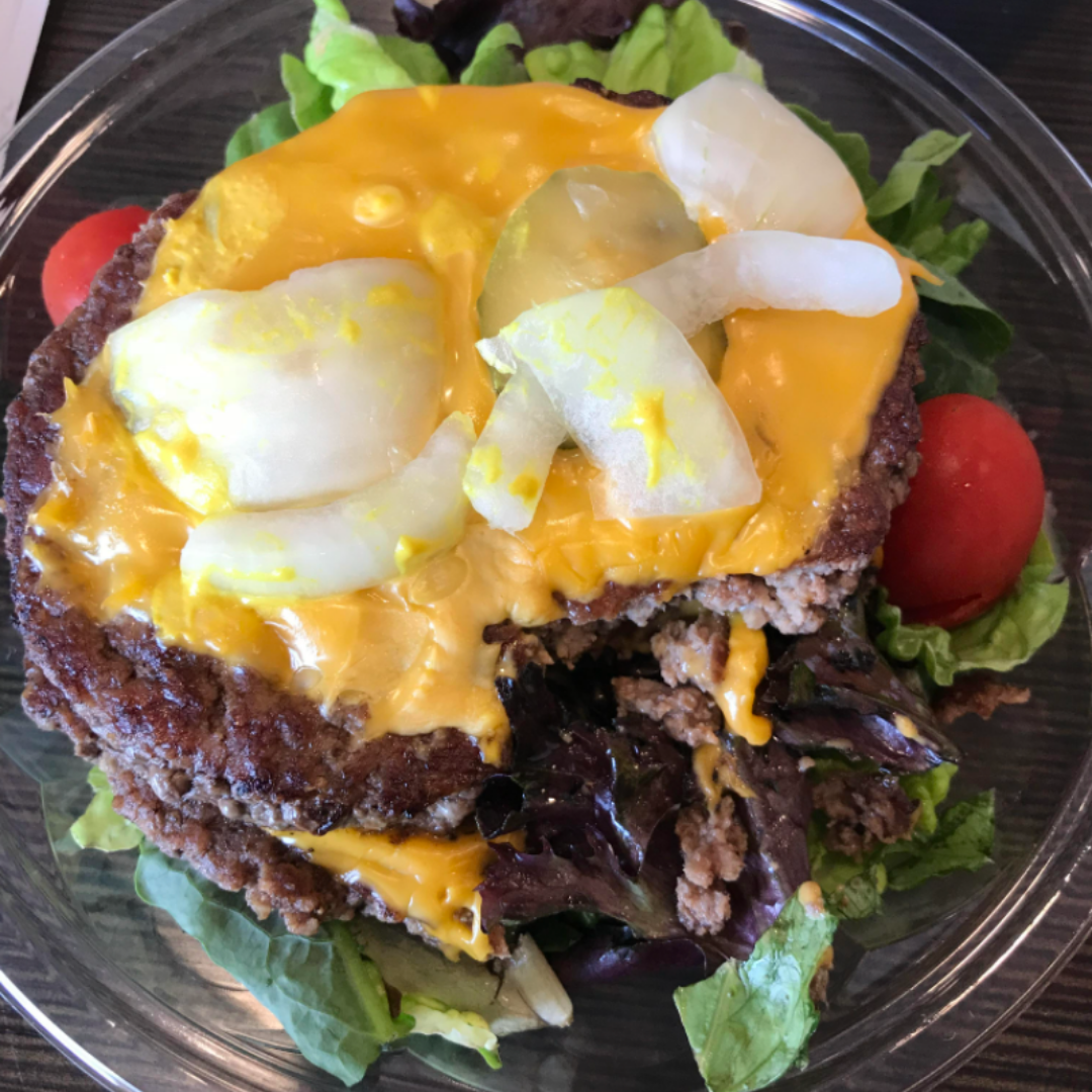 low carb bunless burger fast food meal