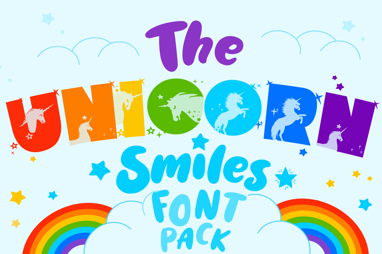 Download Unicorn Smiles Layered Font Bonus Unicorn Svg Files Design Shopy