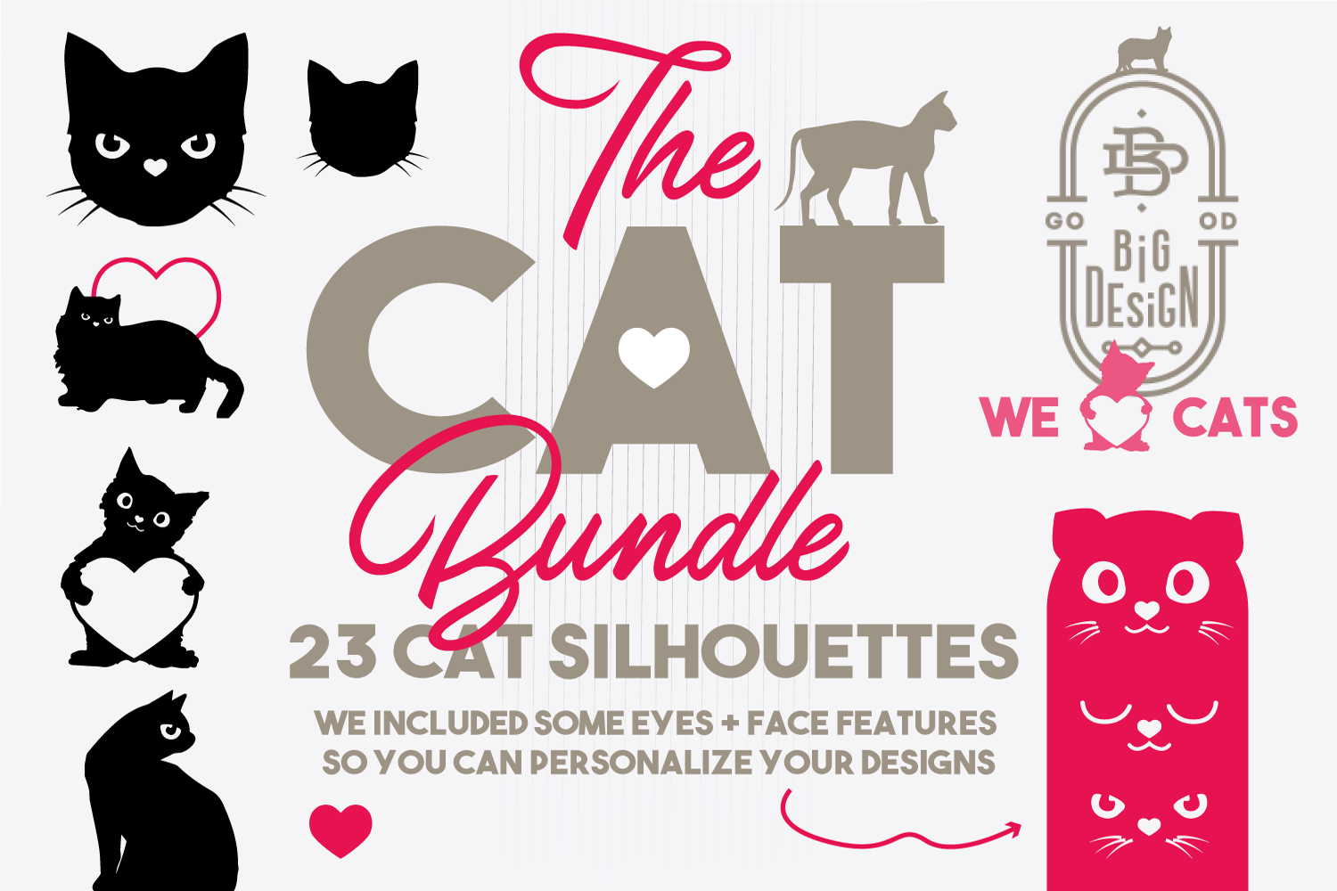 Download Svg Cat Bundle 23 Cats Svg Cut Files Cat Silhouette Design Shopy