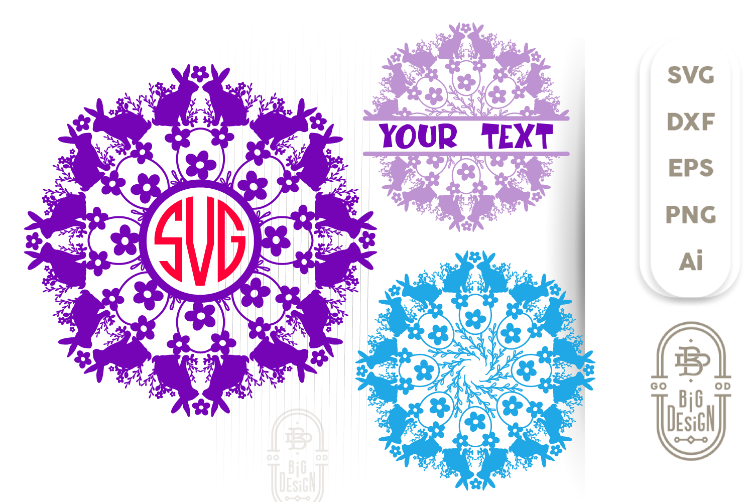 Download Mandala Pattern Svg File For Spring No 15 Bunny Mandala Svg Design Shopy