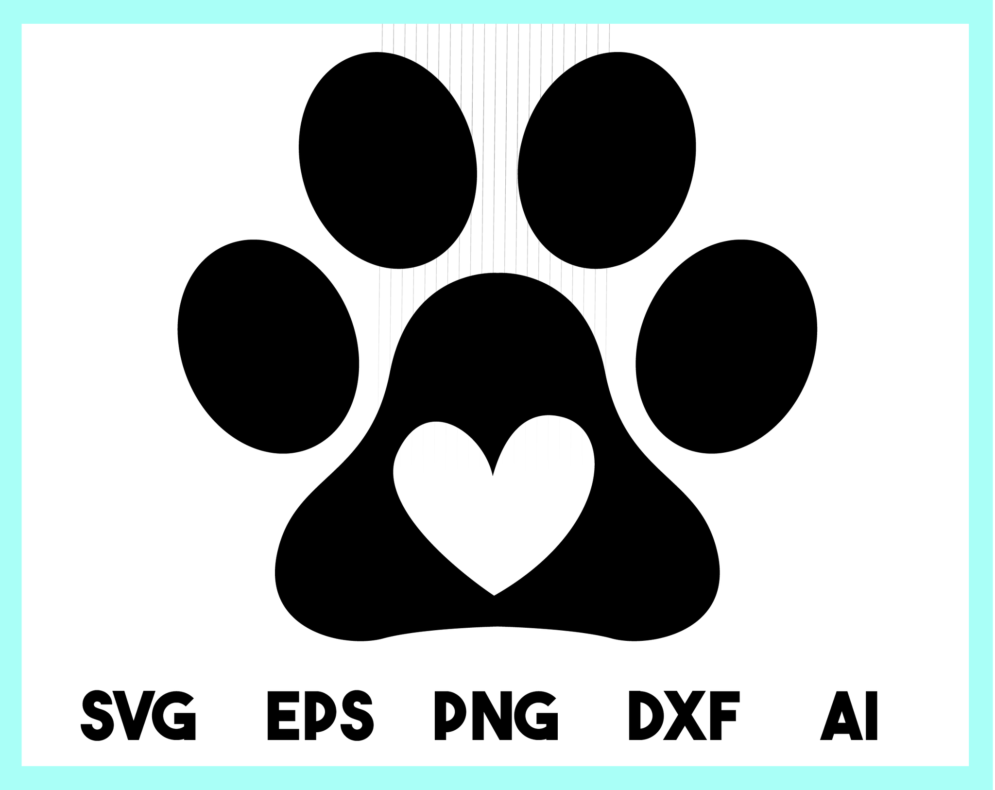 Download Dog Paw Hart Svg Cut File Paw Print With Heart Svg Pet Paw Dog Paw Design Shopy SVG, PNG, EPS, DXF File