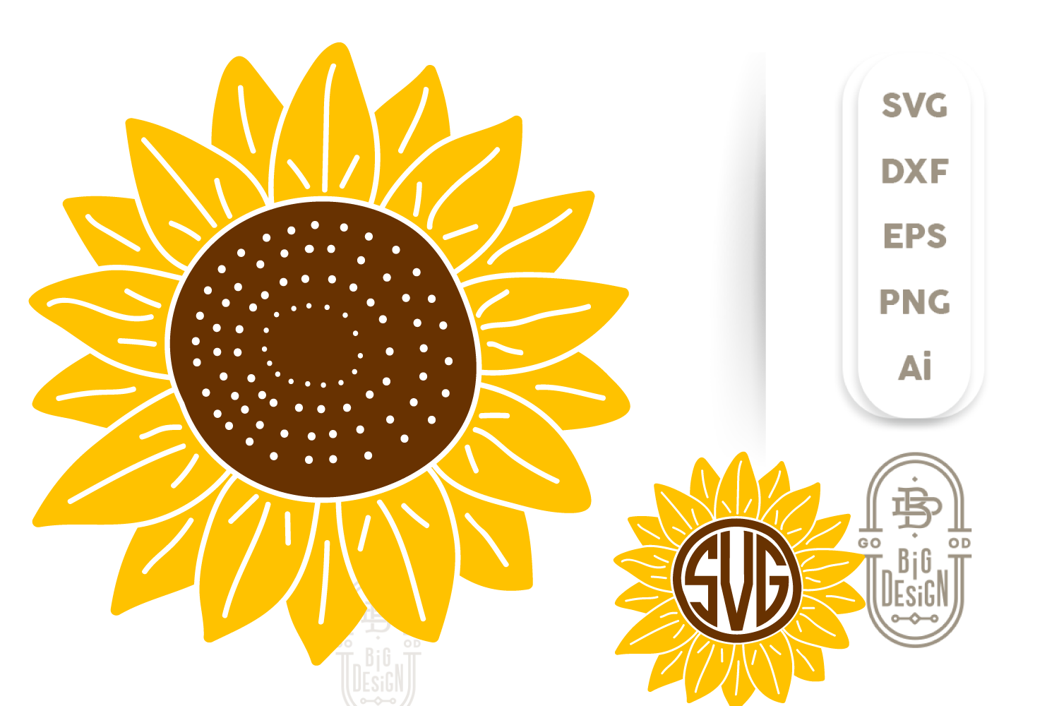 Download Sunflower SVG & Sunflower Monogram Frame SVG Cut Files ...