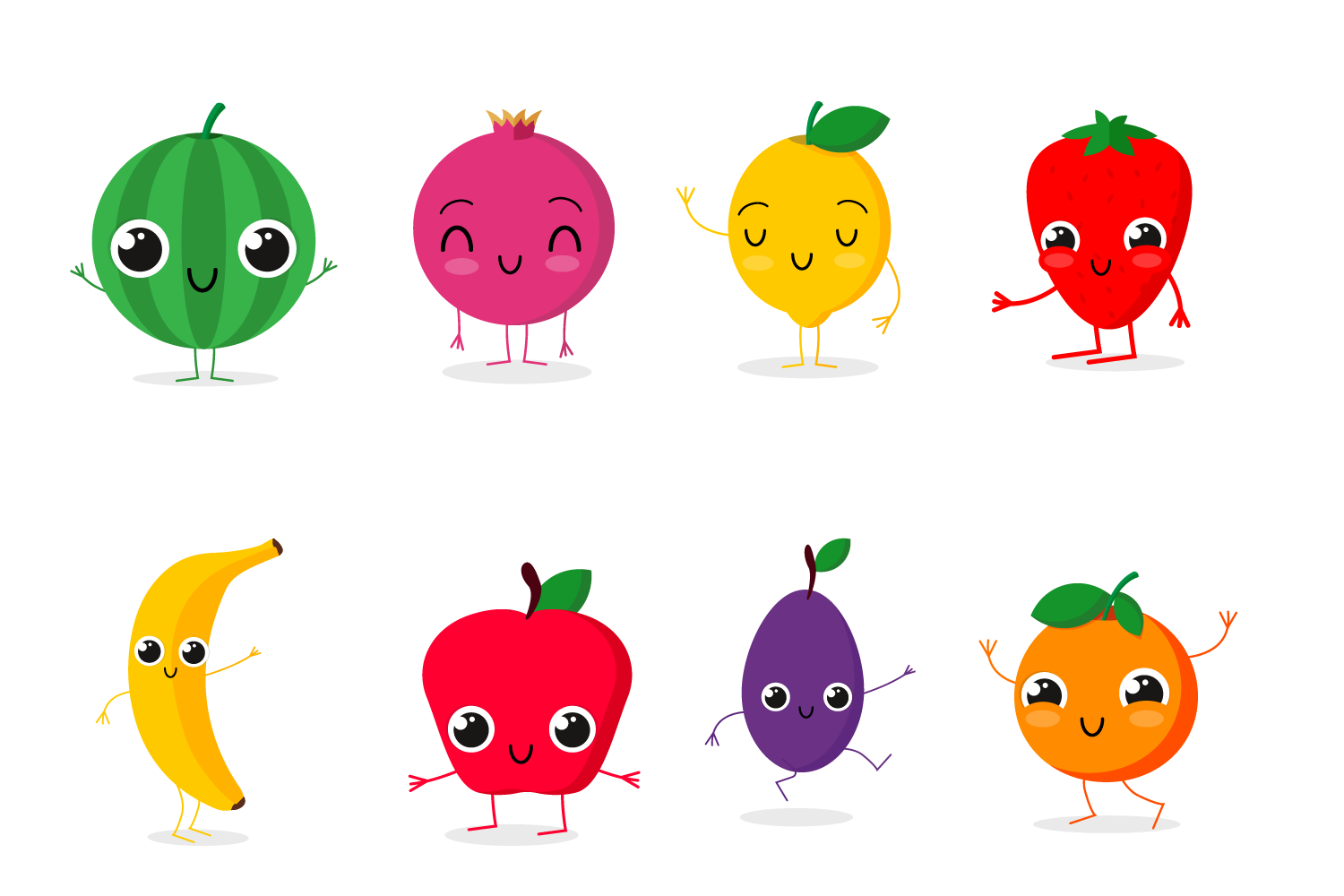 Download Happy Fruits Illustration Kit Svg Files Design Shopy