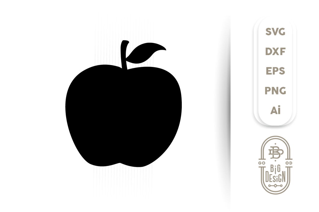Download Apple Svg Cut File Apple Silhouette Design Shopy