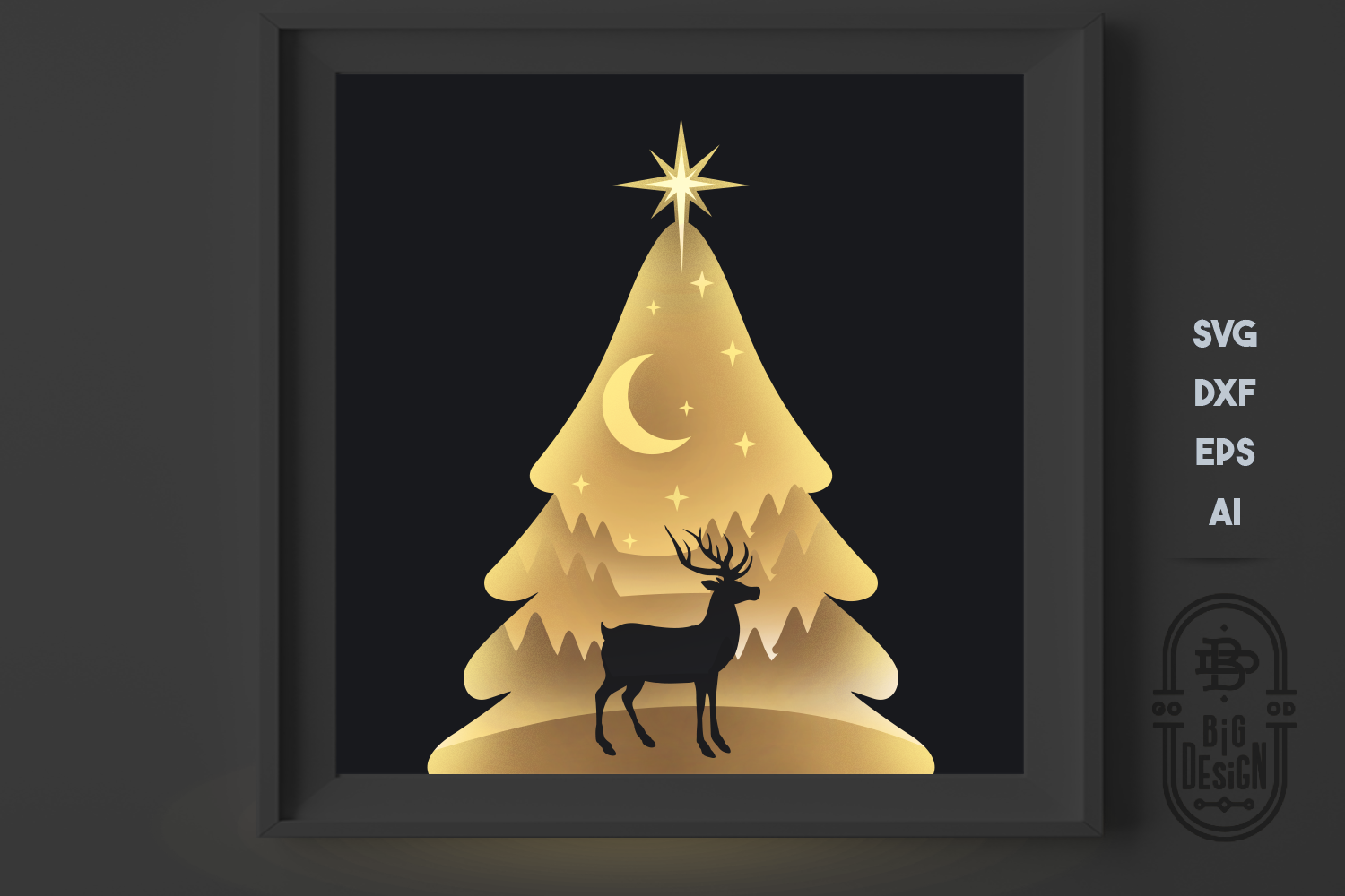 Download Christmas Svg 3d Scene Layered Design Light Up Shadow Box Design Shopy