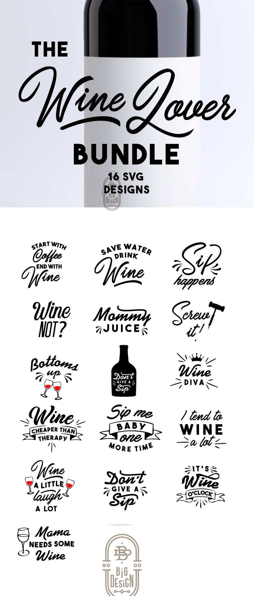 Download Wine SVG - A Wine Bundle Svg for Wine Lovers - Design Shopy