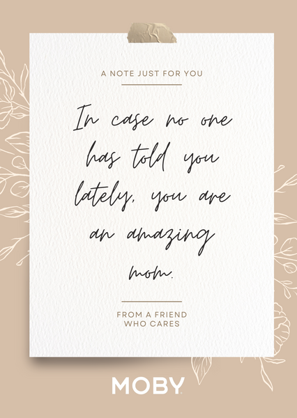 Card that says: In case no one has told you lately, you are an amazing mom. From a friend who cares