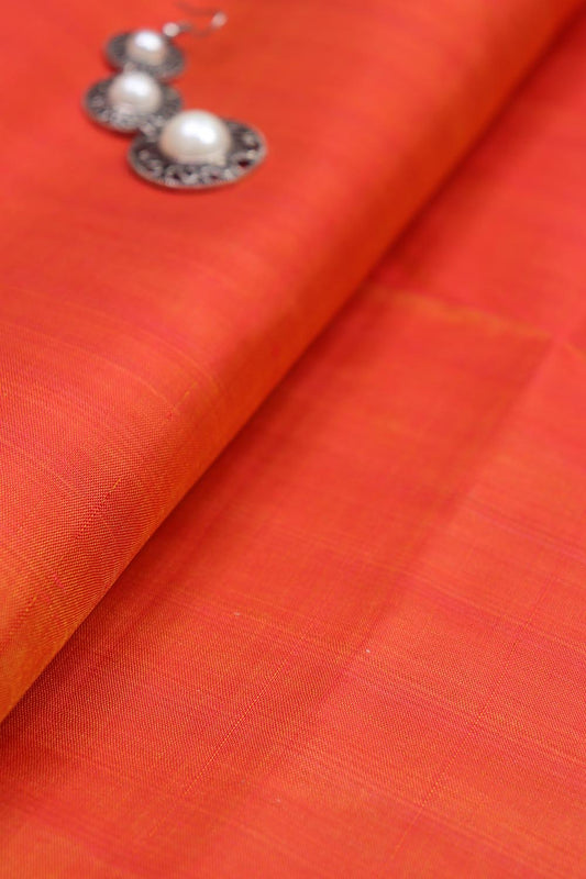 Pure Tussar Silk Shirt in Light Orange (46) - Ucchal Fashion