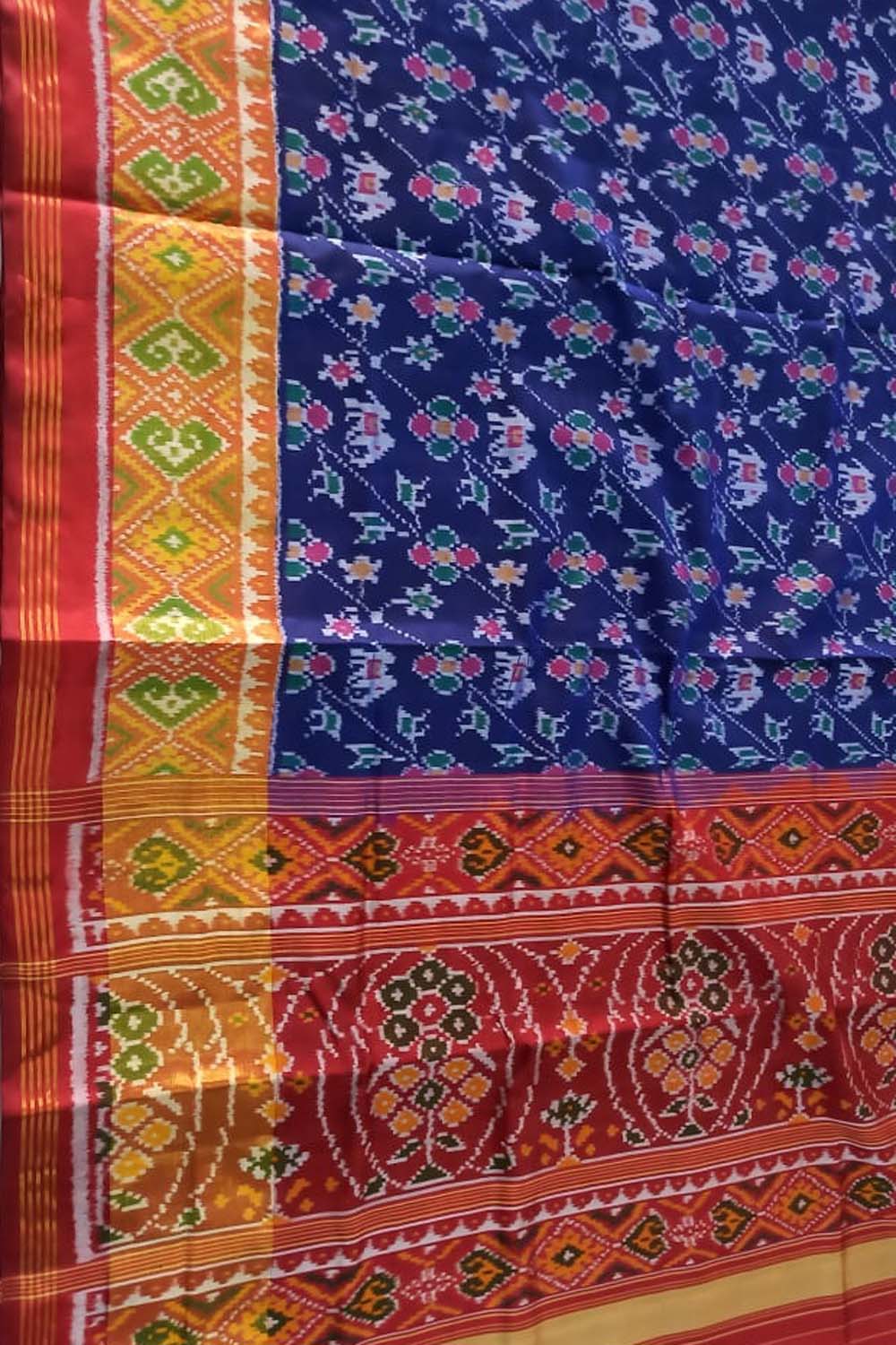 Semi double ikat patola saree – 49SD | Navrang Patola