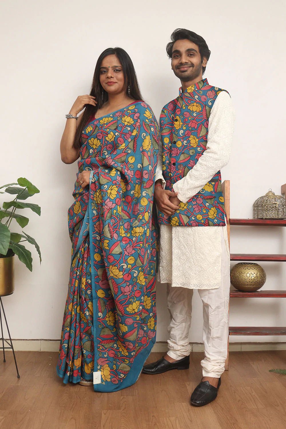 Stylish New Collection Saree & Panjabi koti Combo Dress for Couple Details