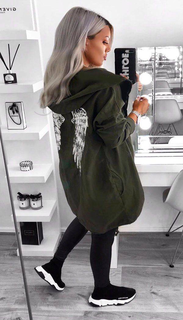 sequin angel wing hoodie