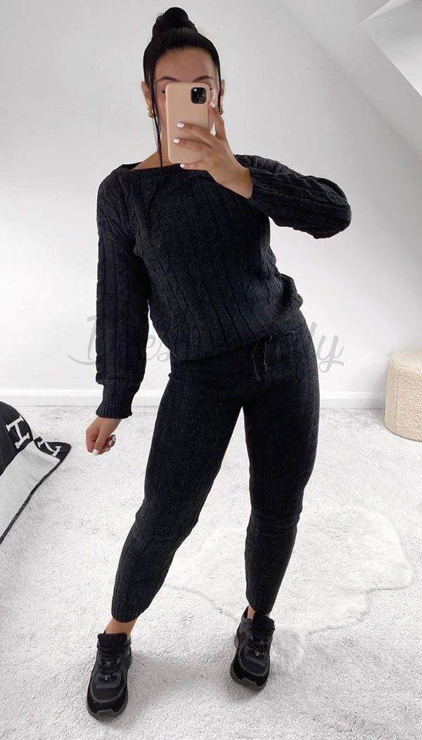 Cable Batwing Knitted Legging Two Piece –