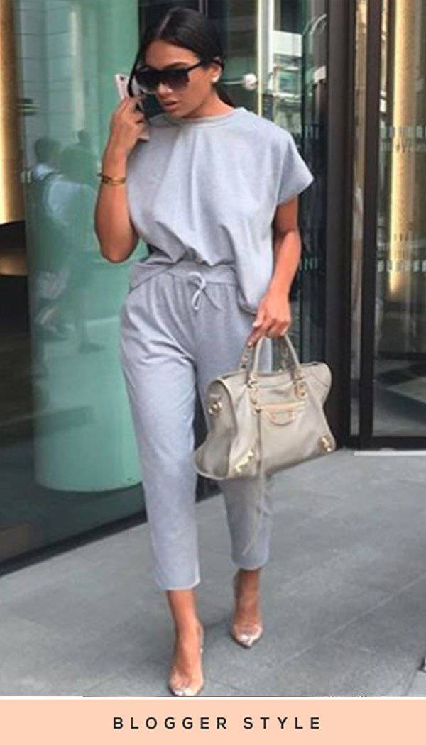 The Boxy Short Sleeved Round Neck Two Piece Loungewear Tracksuit –