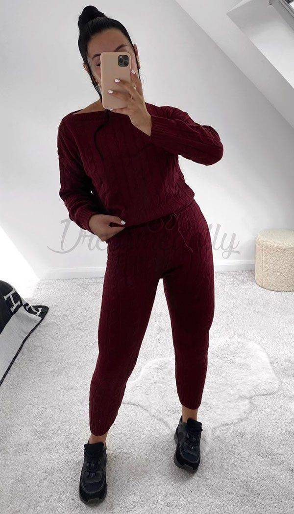 Cable Batwing Knitted Legging Two Piece –