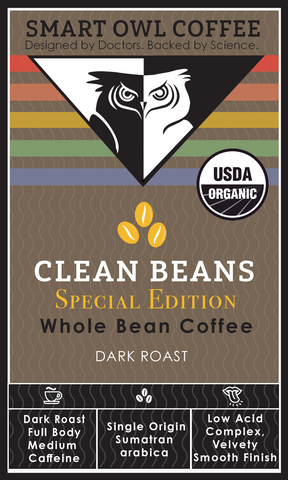 Clean Beans Dark Roast Sumatra Smart Owl Coffee