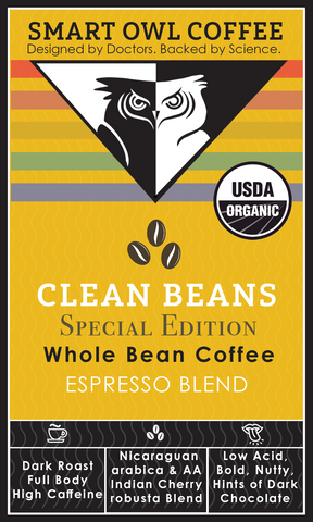 clean beans espresso blend smart owl coffee