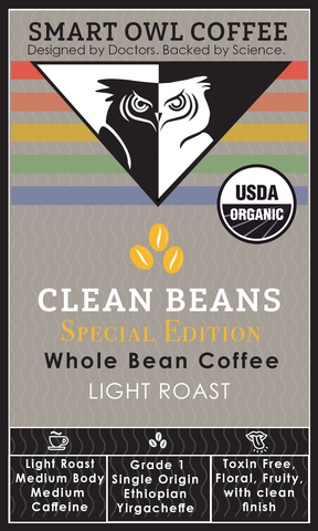 clean beans light roast ethiopian smart owl coffee