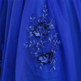 kid's party dress--height 110cm-150cm--3D flower beads--royal blue--L5057
