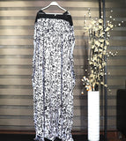 Muslim mid sleeves - Black and white robe - Leopard print - GZBMC-91202