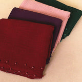 21 colors--hand-made pearl--solid chiffon--scarf,shawl,muslim hijab AW-YW064