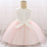 baby girl's party dress--height 60cm-90cm--embroidered leaves--pink--L1908XZ