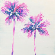 painted tropical palm trees