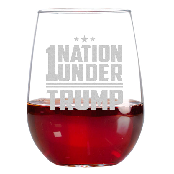 1 Nation Under Trump Wine Glass