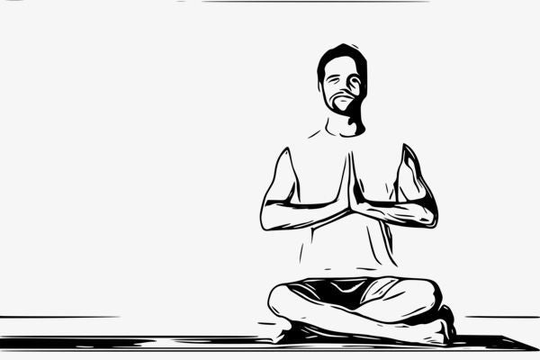 man demonstraing seated sukhasana