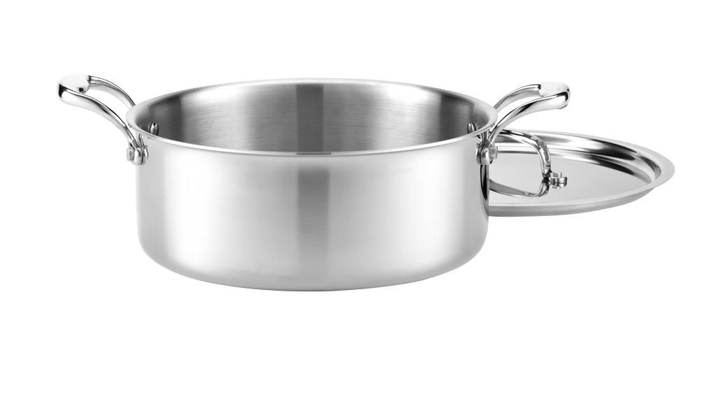 Tramontina Gourmet Tri-Ply Clad Induction-Ready Stainless Steel 5 QT.  Covered Dutch Oven