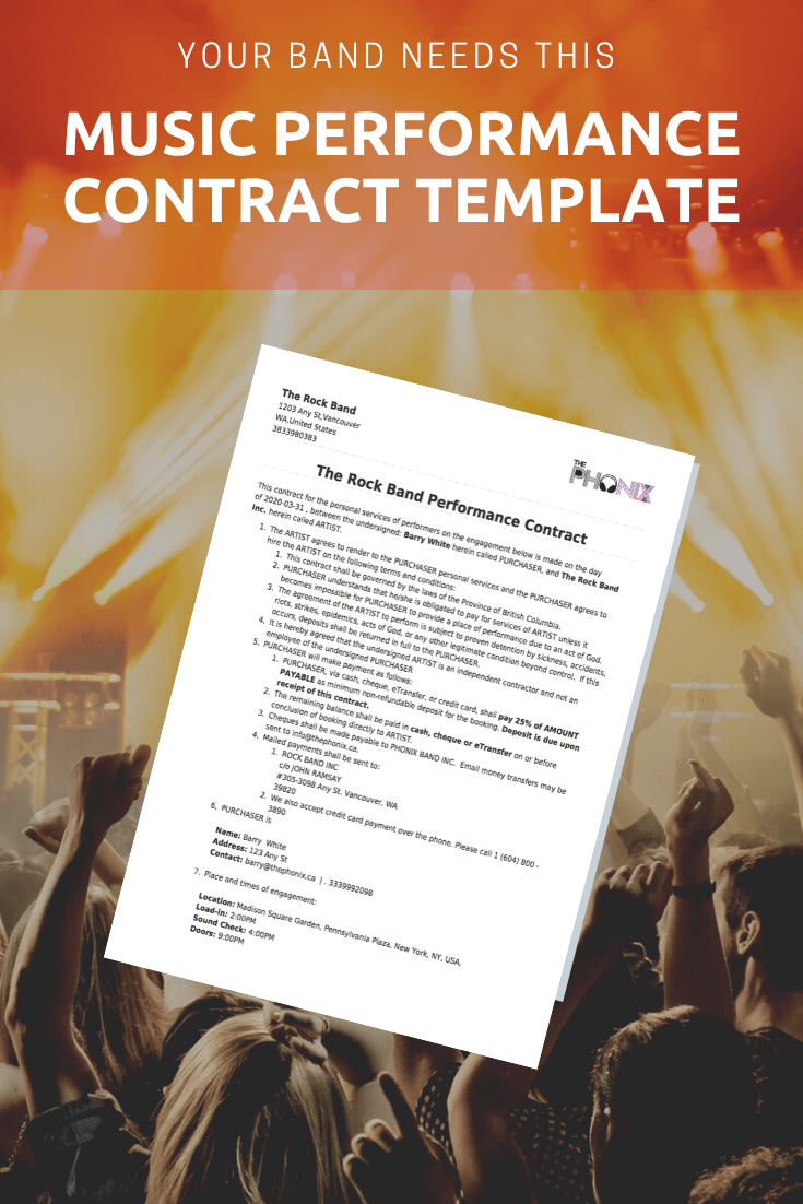 Your Band Needs This Music Performance Contract Template Back On Stage