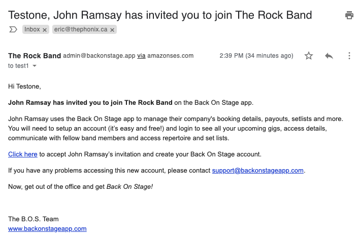 bos musician invitation email