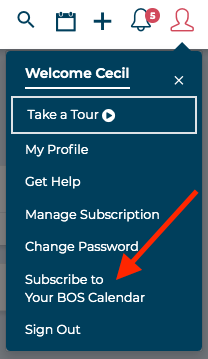 subscribe to BOS calendar