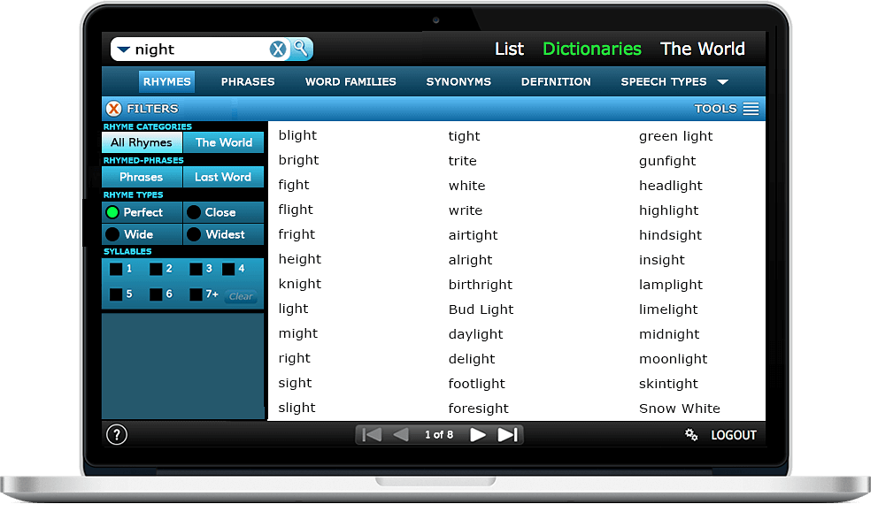Master writer app for songwriters and bands