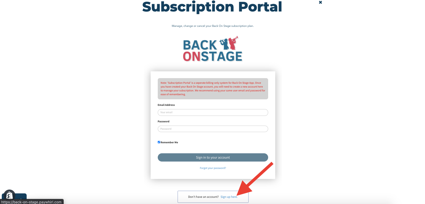 Subscription portal account