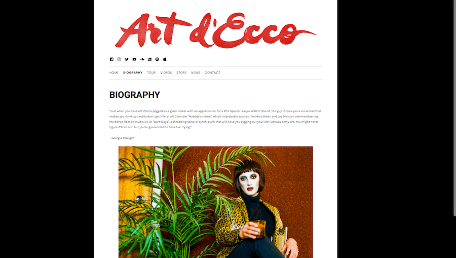 Short artist bio example  – Art d’Ecco