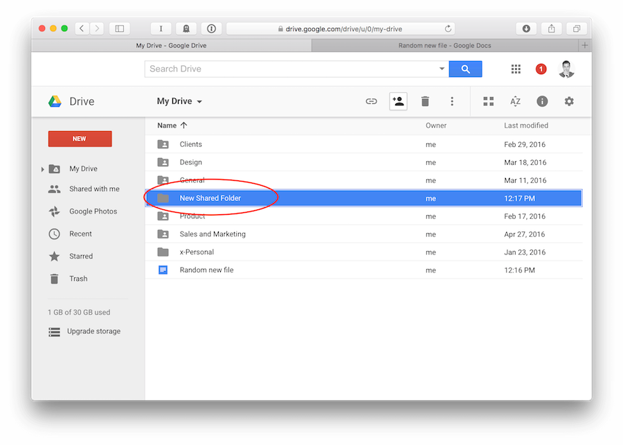 Use google drive as a band app to share files