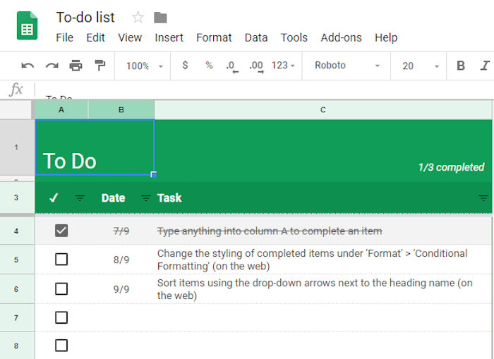 Use google sheets to manage tasks for your band