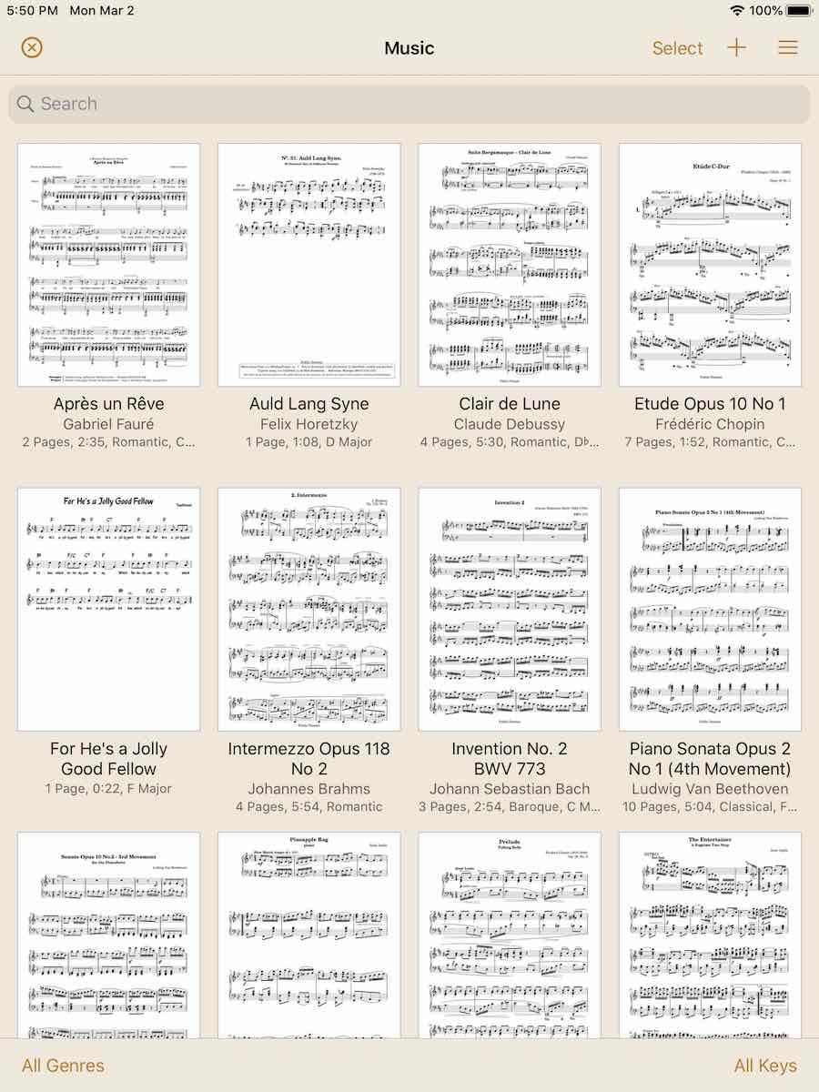 paperless music app for sheet music on ipad