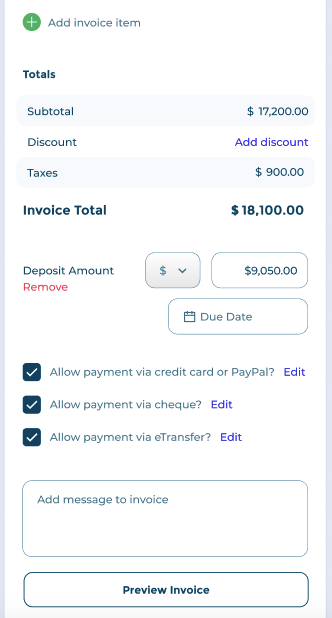 payment selection