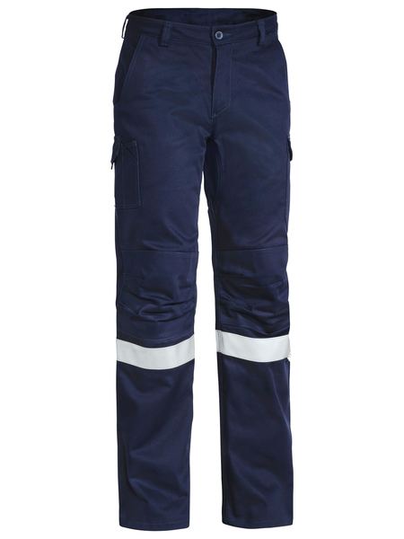 1007TN - LADIES COTTON CARGO WORK PANTS WITH 3M™ REFLECTIVE TAPE