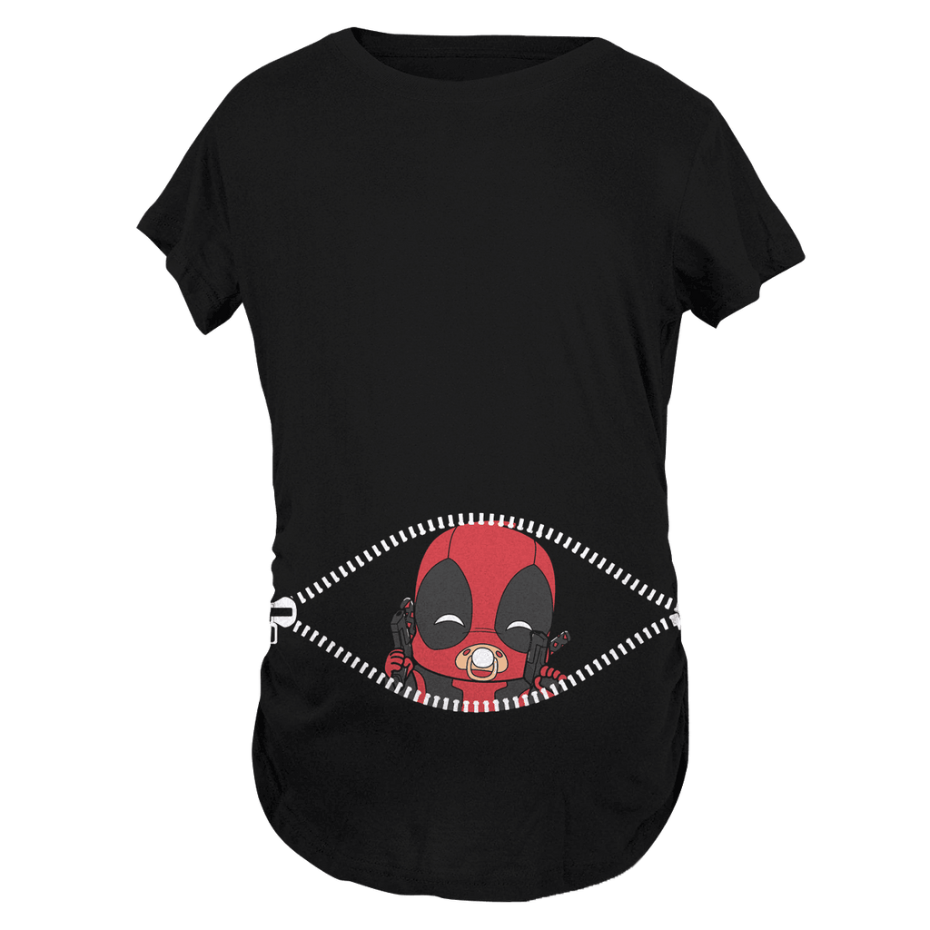 Download Baby Deadpool Peeking Maternity T Shirt Fandomaniax Store