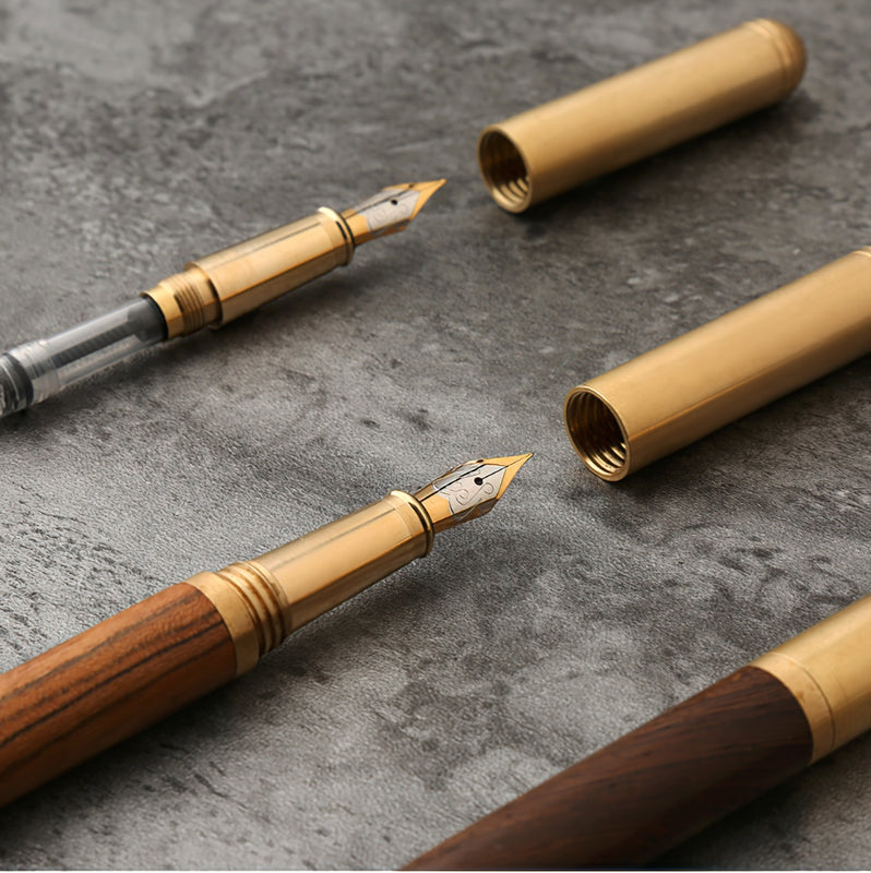 Wancher Dream Pen True Ebonite Marble Brown Handmade Traditional Art  Japanese F/M Nib Fountain pen-Fountain Pens- - AliExpress