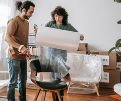 Bubble wrap made of recycled materials is a great alternative to regular bubble wrap