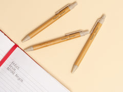 The Paper Saver Reusable Pen is made of bamboo, light, durable and refillable