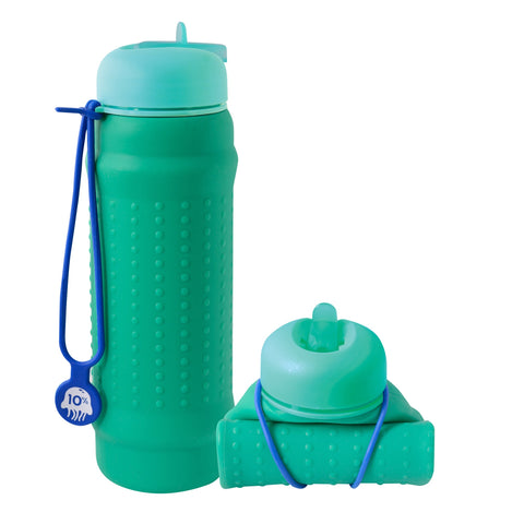 Stay hydrated with your own reusable Rolla Bottle - collapsible for easy storage and refill as you please