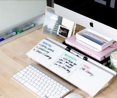 Replace sticky notes with a small whiteboard on your desk for waste-free reminders.