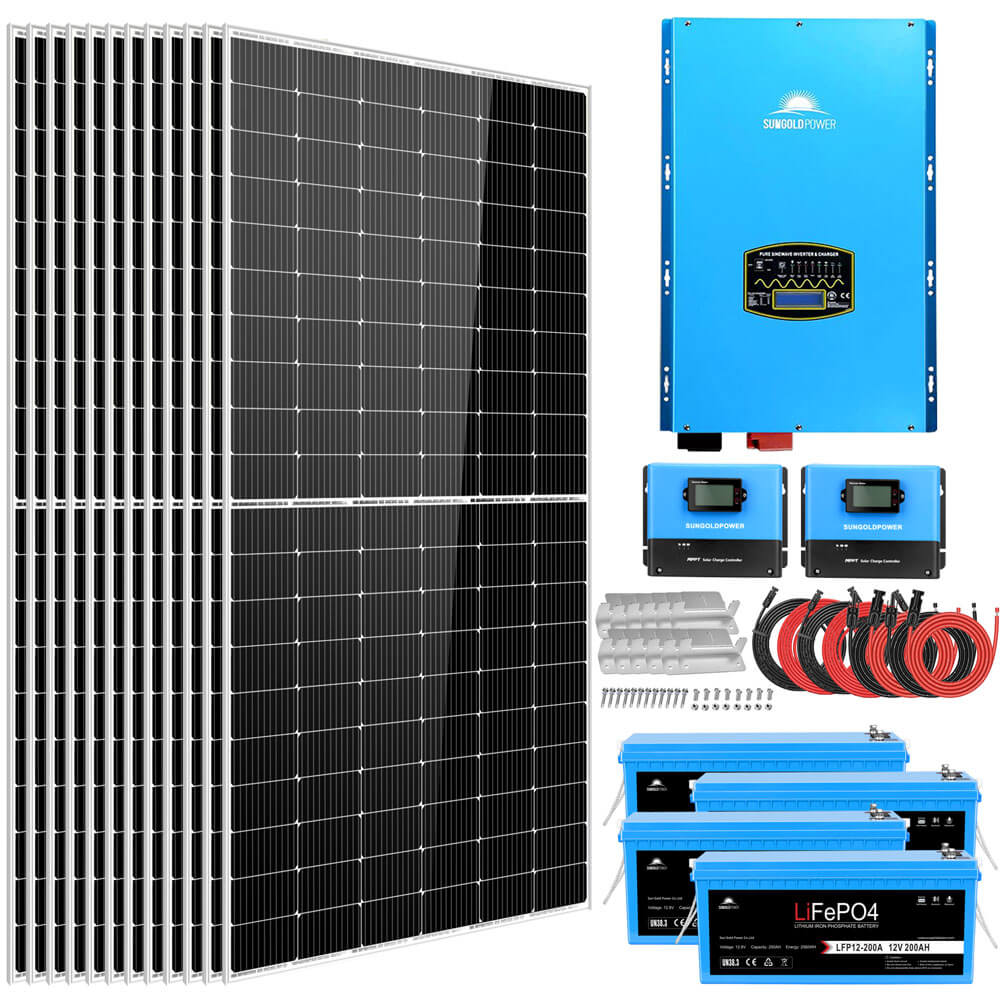 Kit Solar Off Grid 12/220V 1,6Kwh x Día 1KW MPPT 30A
