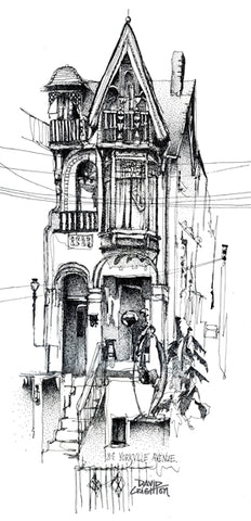 Victorian Townhouse drawn by David Crighton, 1972